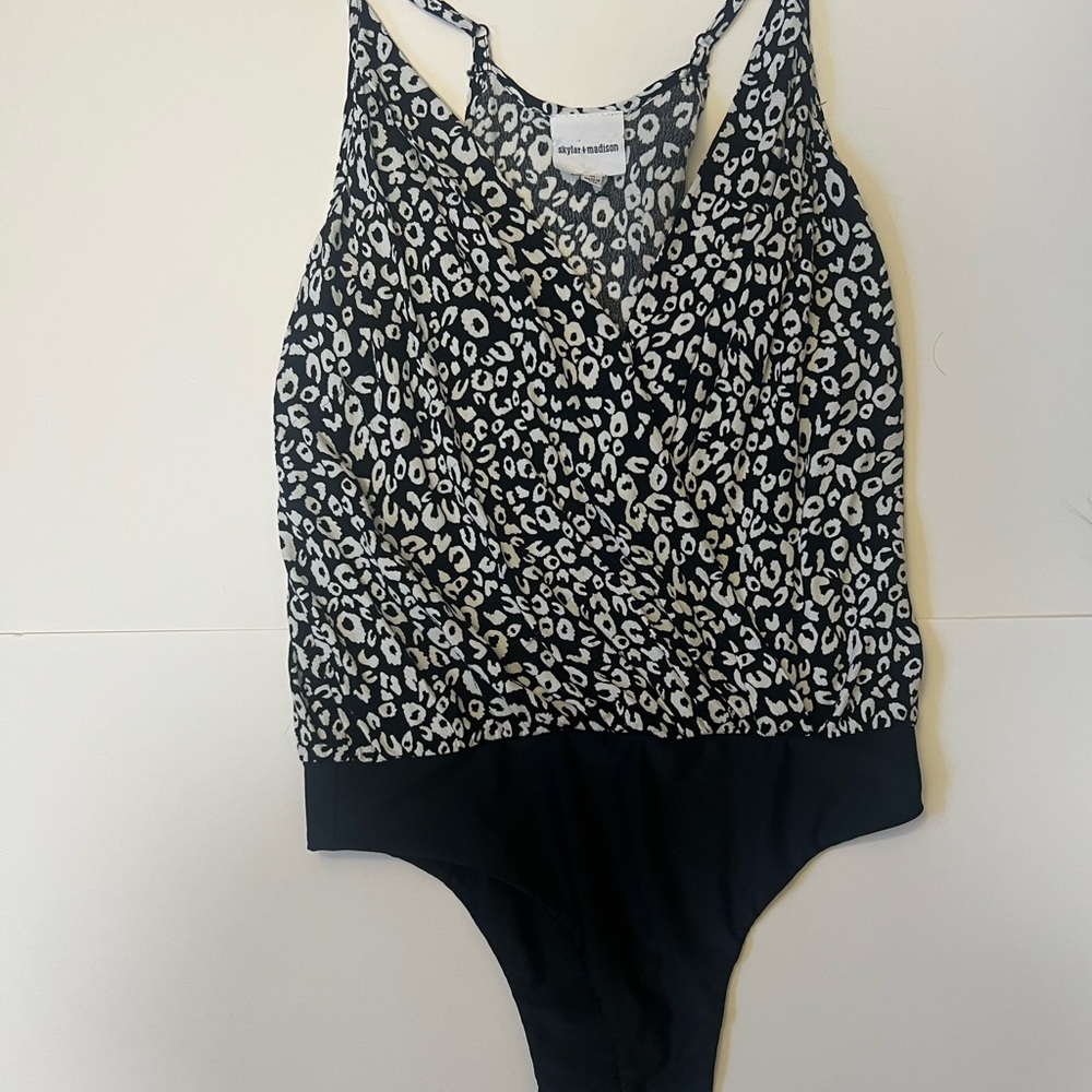 Skylar + Madison Monochrome Leopard Print Top